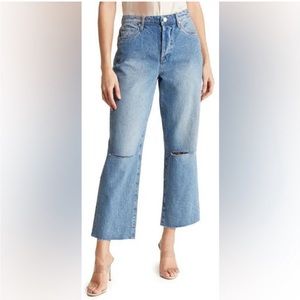Blank NYC The Baxter Ribcage Straight leg Jeans with Cuts on Knees - Size 29